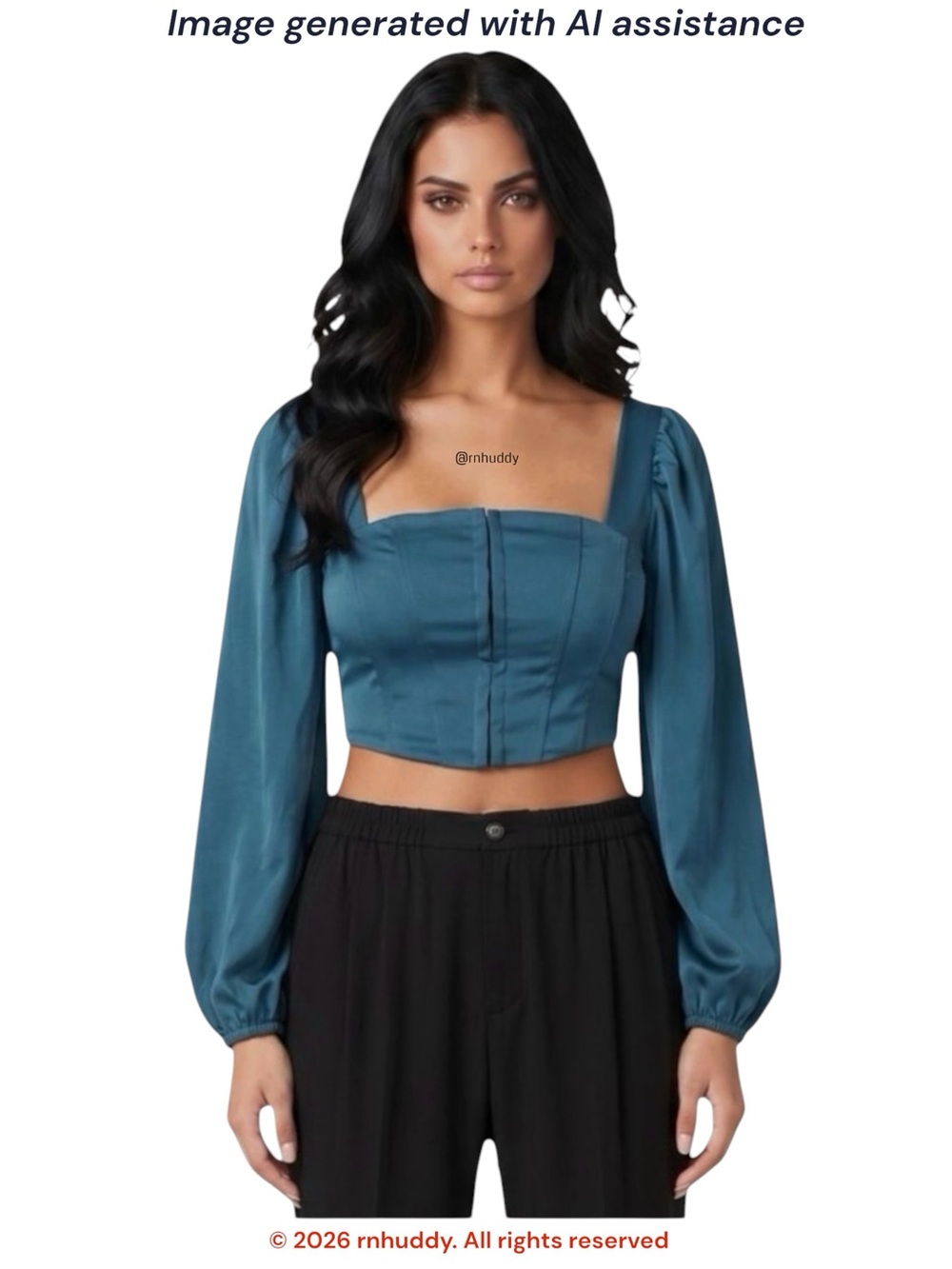 NWT Urban Outfitters XS teal hook & eye bustier blouse
